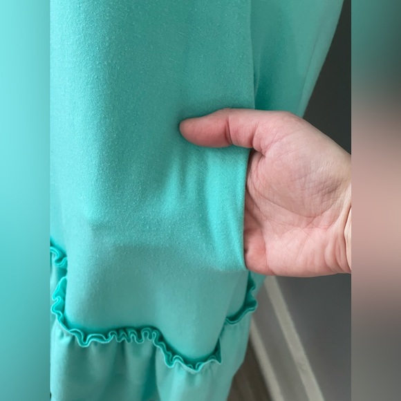 Zenana Mint Blue Ruffle Bottom Midi Dress - Picture 5 of 11
